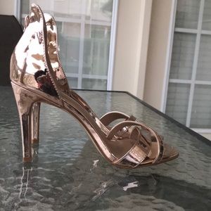 Kaari Rose Gold Open Toe Heels